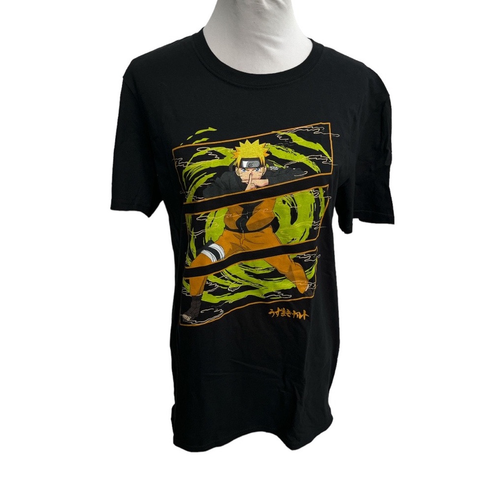 Naruto Short Sleeve Crew Neck Graphic TShirt Black Size Medium